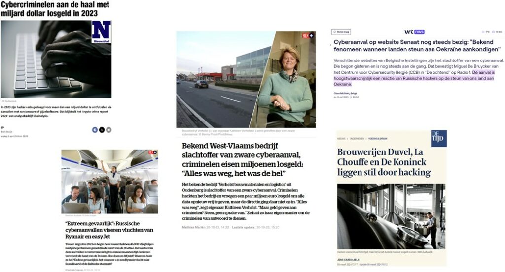 Cyber incidents in the media