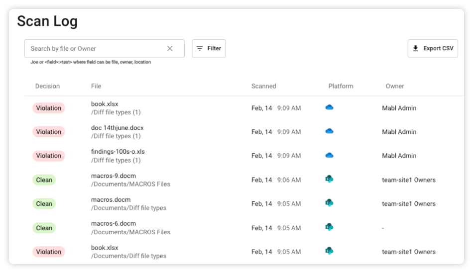 Barracuda Data Inspector Scanlog