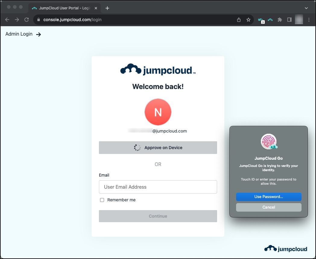 Passwordless Authenticartion JumpCloud Go
